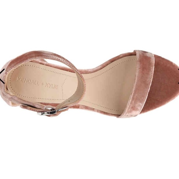 RARE NEW Kendall and Kylie Jenner giselle velvet ankle strappy Block heels 10 - Picture 4 of 8